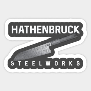Hathenbruck Steelworks Damascus Bunka White lettering Sticker